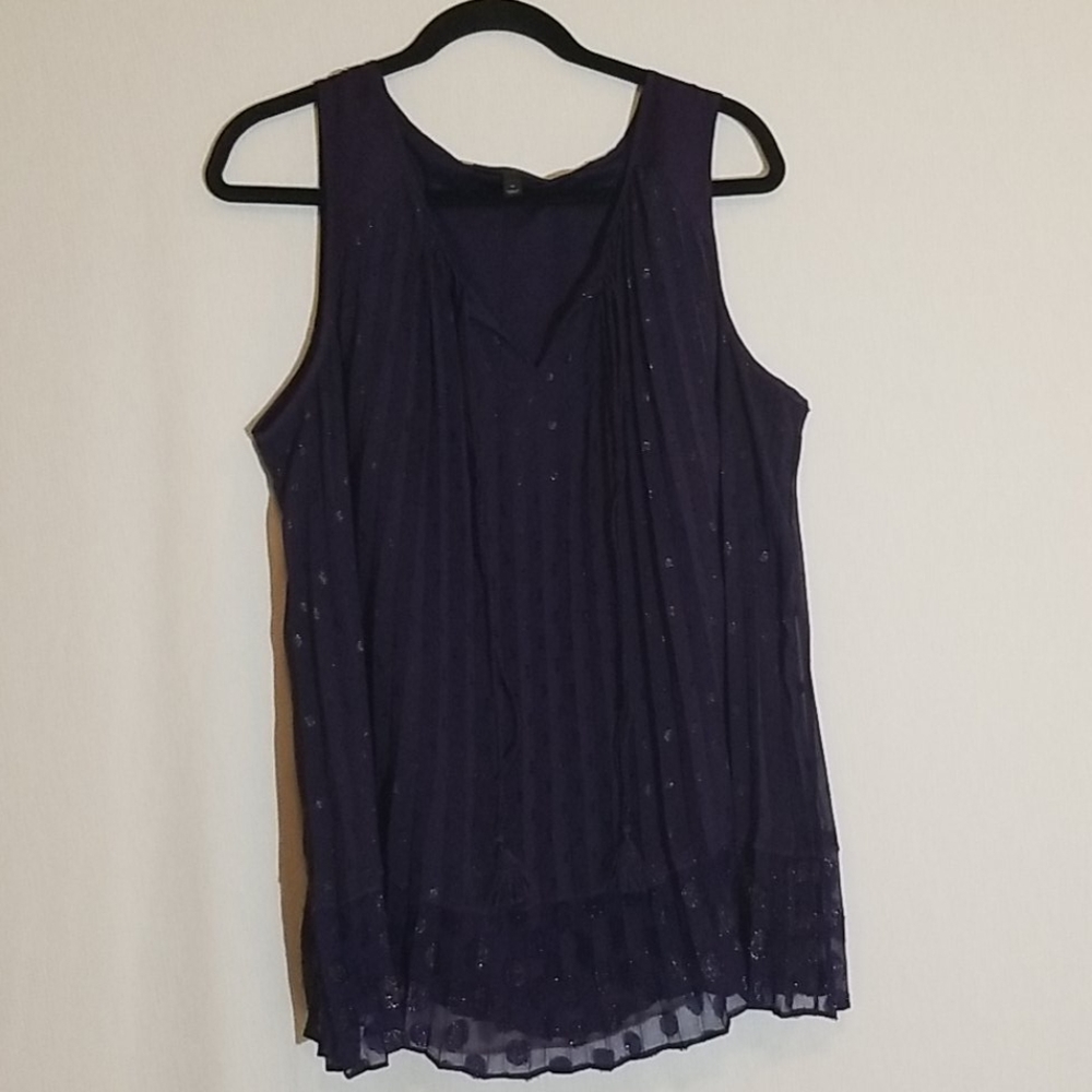 Lane Bryant purple pleated tank, size 18